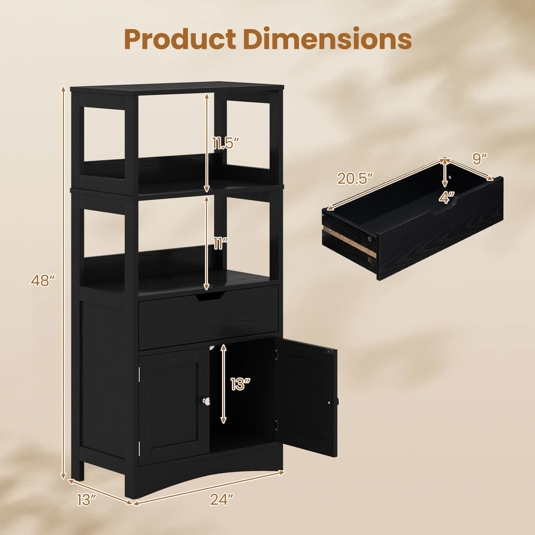 GIANTEX Bathroom Storage Cabinet with Open Shelves