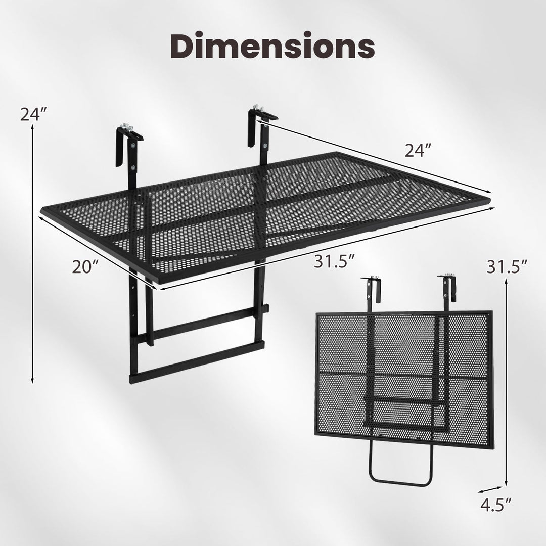 Giantex 31.5" Large Metal Folding Bar Table with 5-Position Adjustable Height