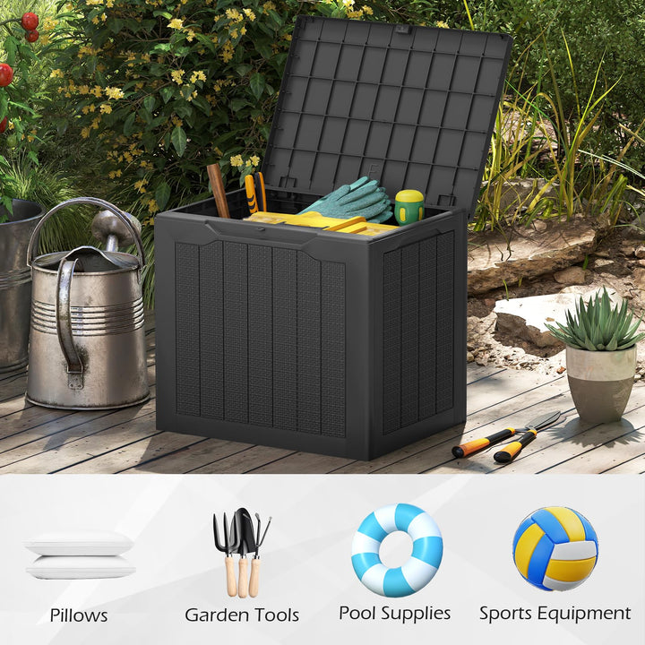 Giantex 25 Gallon Outdoor Storage Box with Lockable Lid