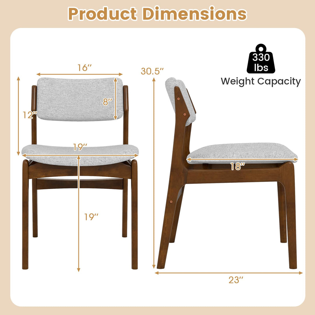 Giantex Modern Padded Dining Chairs with Rubber Wood Legs Set of 2/4
