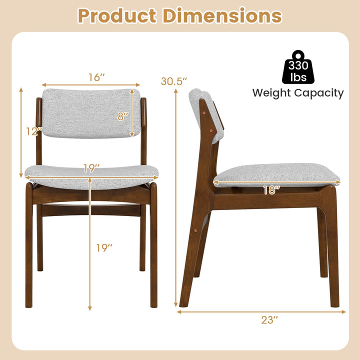 Giantex Modern Padded Dining Chairs with Rubber Wood Legs Set of 2/4