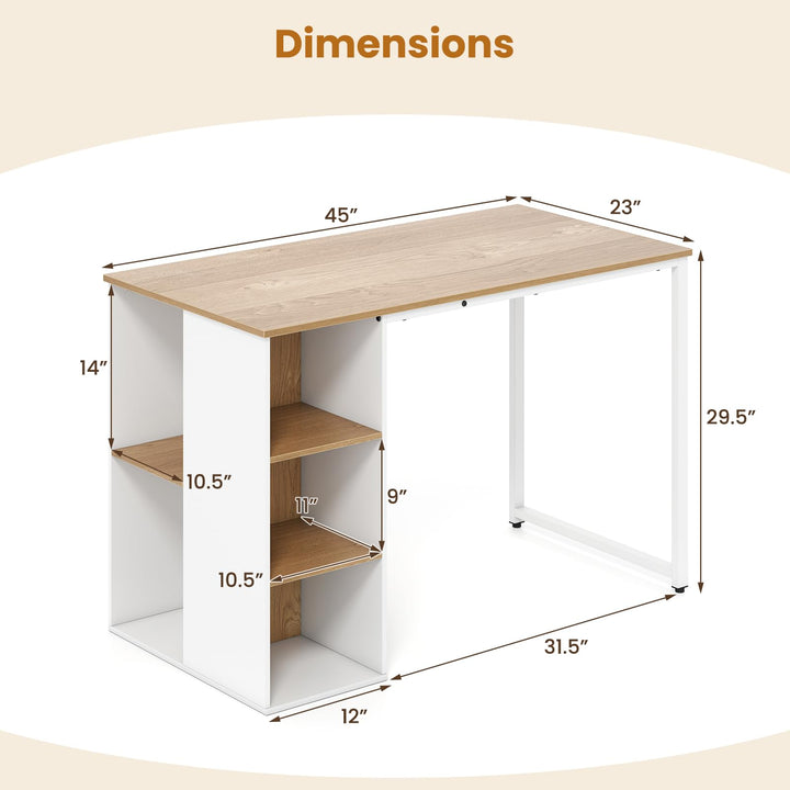 Giantex Computer Desk with Storage Shelves for Bedroom