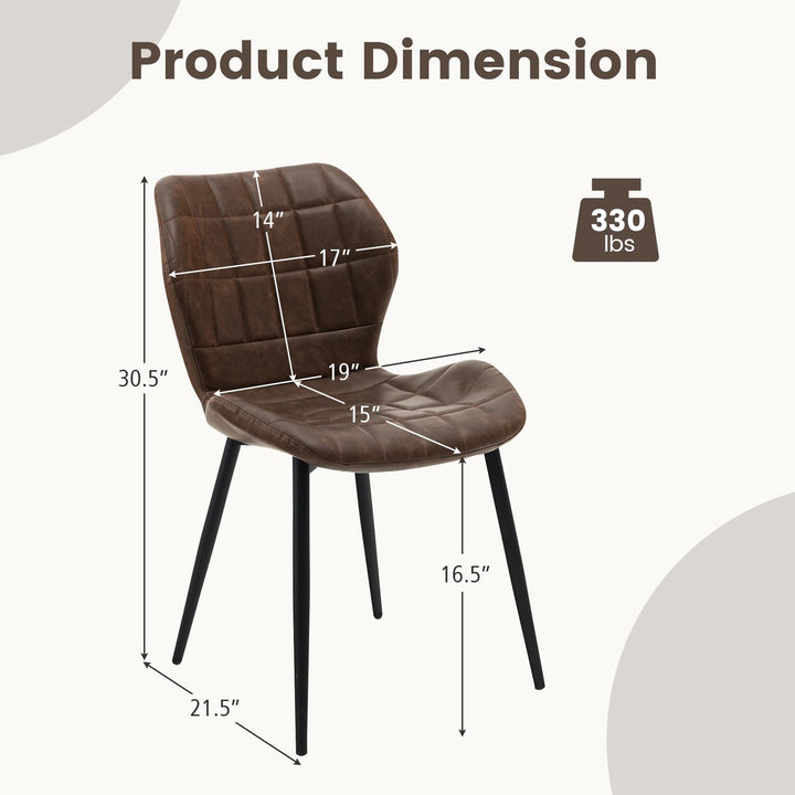 Giantex Upholstered Dining Chairs, Mid Century Retro Kitchen Chairs w/Padded Back &amp; Seat
