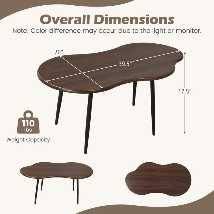 Giantex Cloud Coffee Table | 39.5" Small Center Table with Metal Frame