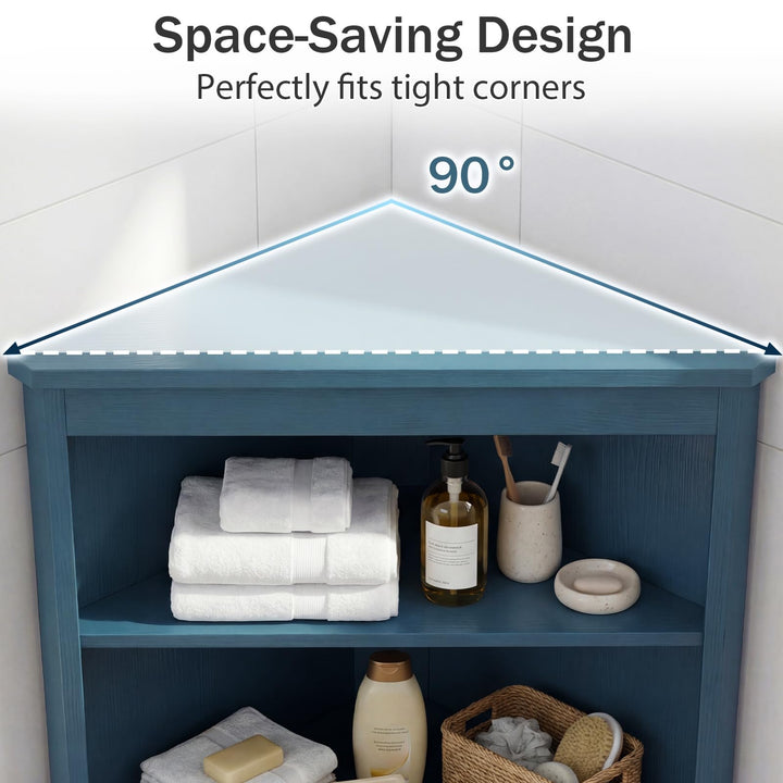 Giantex 68" Tall Corner Modern Bathroom Floor Storage Cabinet,