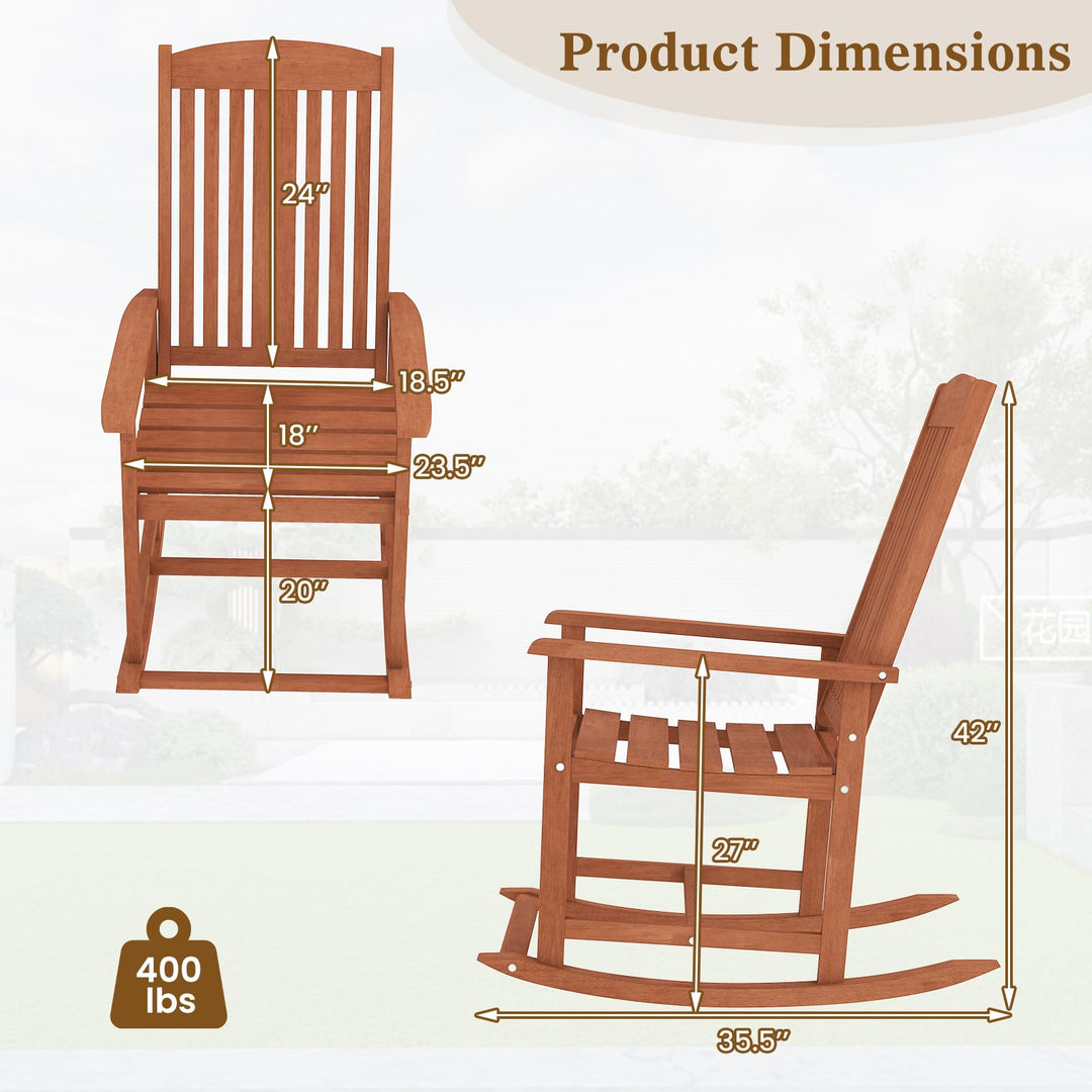 Giantex Outdoor Rocking Chair（23.5"x35.5"x42"）