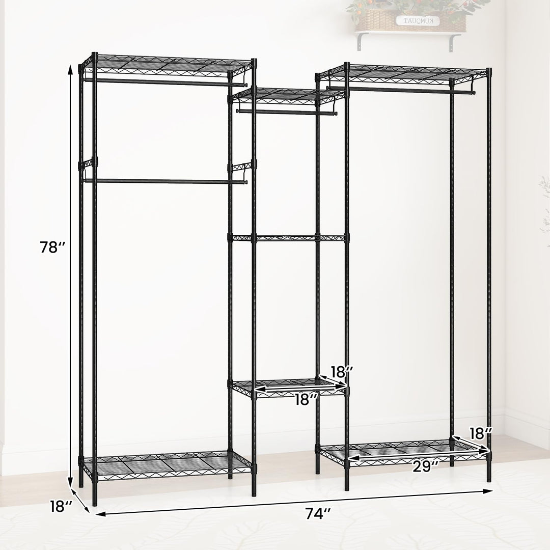 Giantex Convertible Clothes Organizer with L-shape &amp; Horizontal Installation