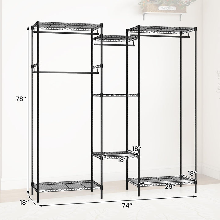Giantex Convertible Clothes Organizer with L-shape &amp; Horizontal Installation