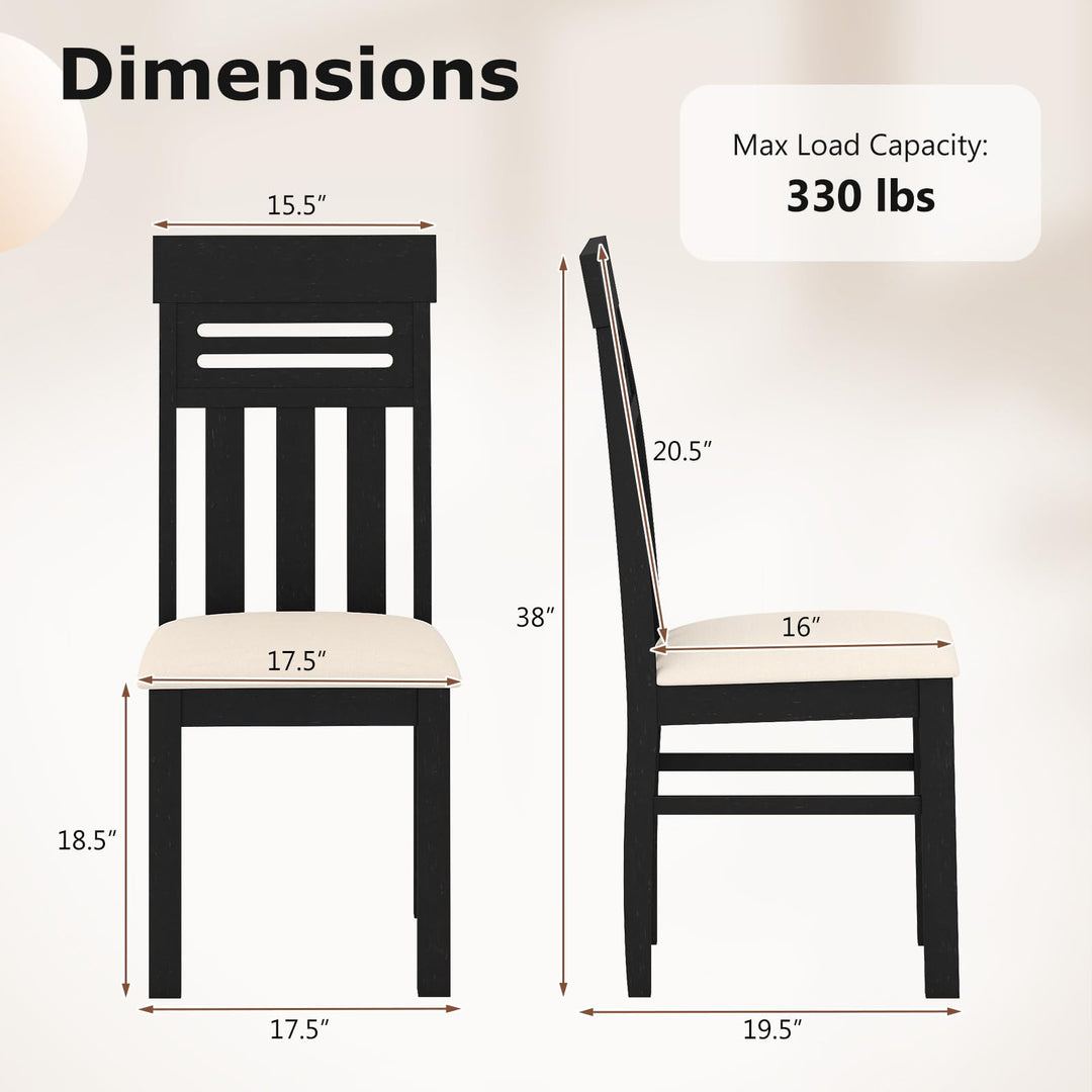 Giantex High Back Dining Room Chairs with Padded Seat &amp; Rubber Wood Frame