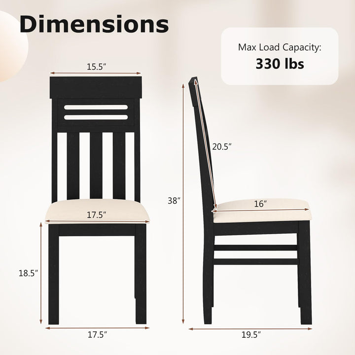 Giantex High Back Dining Room Chairs with Padded Seat &amp; Rubber Wood Frame