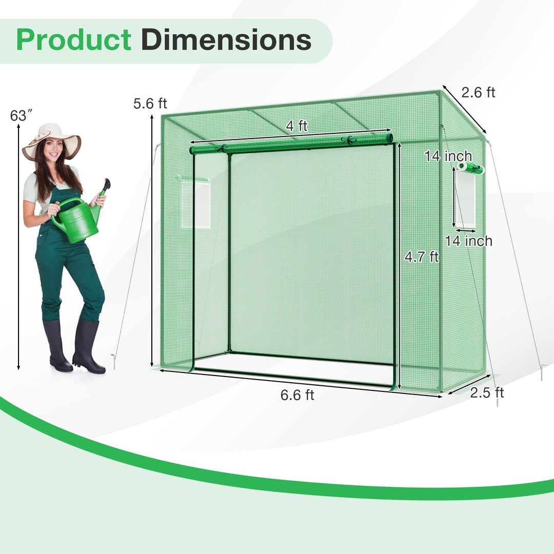 Giantex Outdoor Portable Mini Greenhouse w/ PE Cover &amp; 4 Ground Stakes &amp; Ropes