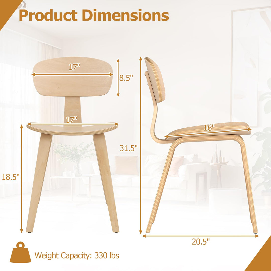 Giantex Modern Dining Chair Set of 2/4 with Wide Seat
