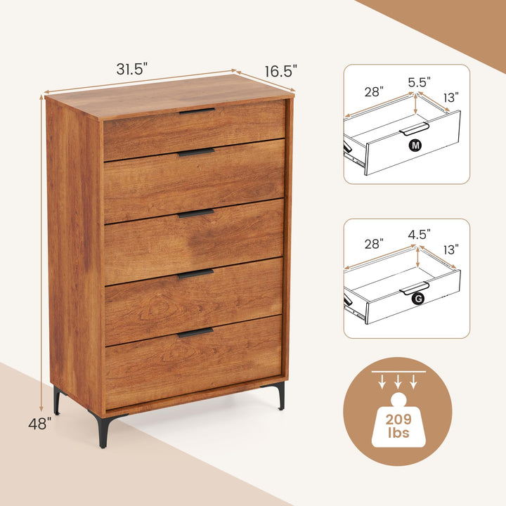 Giantex Wooden Storage Cabinet with Anti-Tip Kit &amp; Sturdy Metal Legs