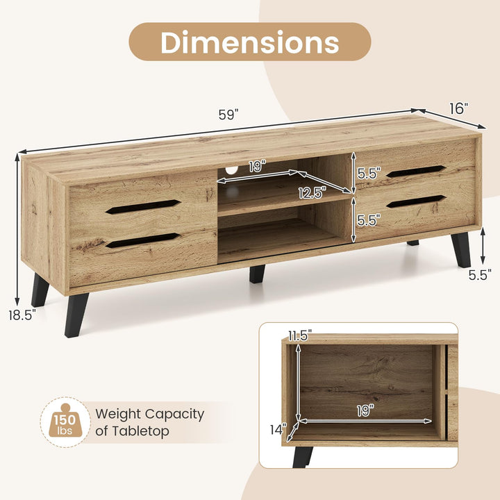 Giantex Mid Century Modern TV Stand for 55-65 Inch TV