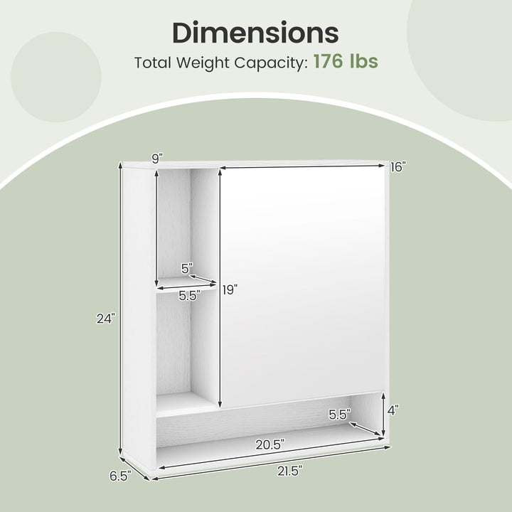 Giantex Bathroom Wall Mounted Medicine Cabinet w/Single Door