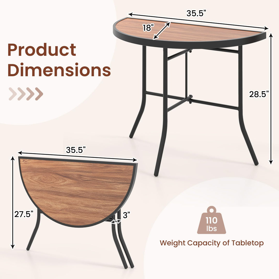 Giantex Half Round Folding Table for Banquet Event Patio Garden Entryway