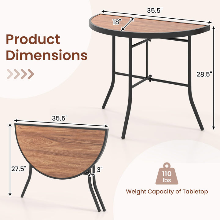 Giantex Half Round Folding Table for Banquet Event Patio Garden Entryway