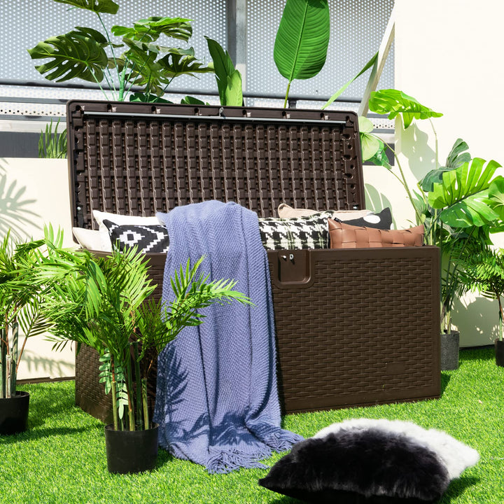 Giantex Patio Deck Box - Outdoor Storage Bin with Flip Lid, Lock Hole, 31-130 Gallons