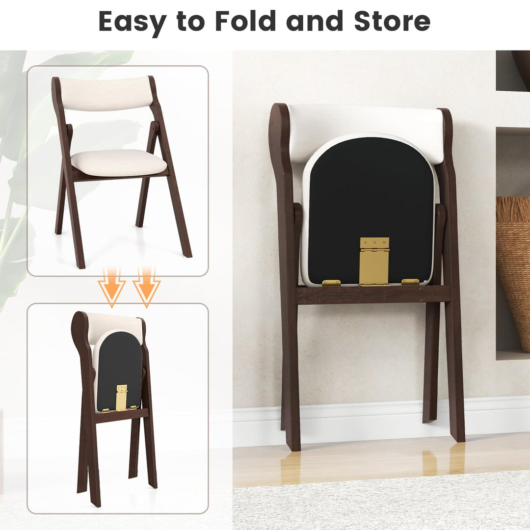 Giantex Folding Dining Chairs, Upholstered Kitchen Chairs w/Comfy Padded Backrest &amp; Seat