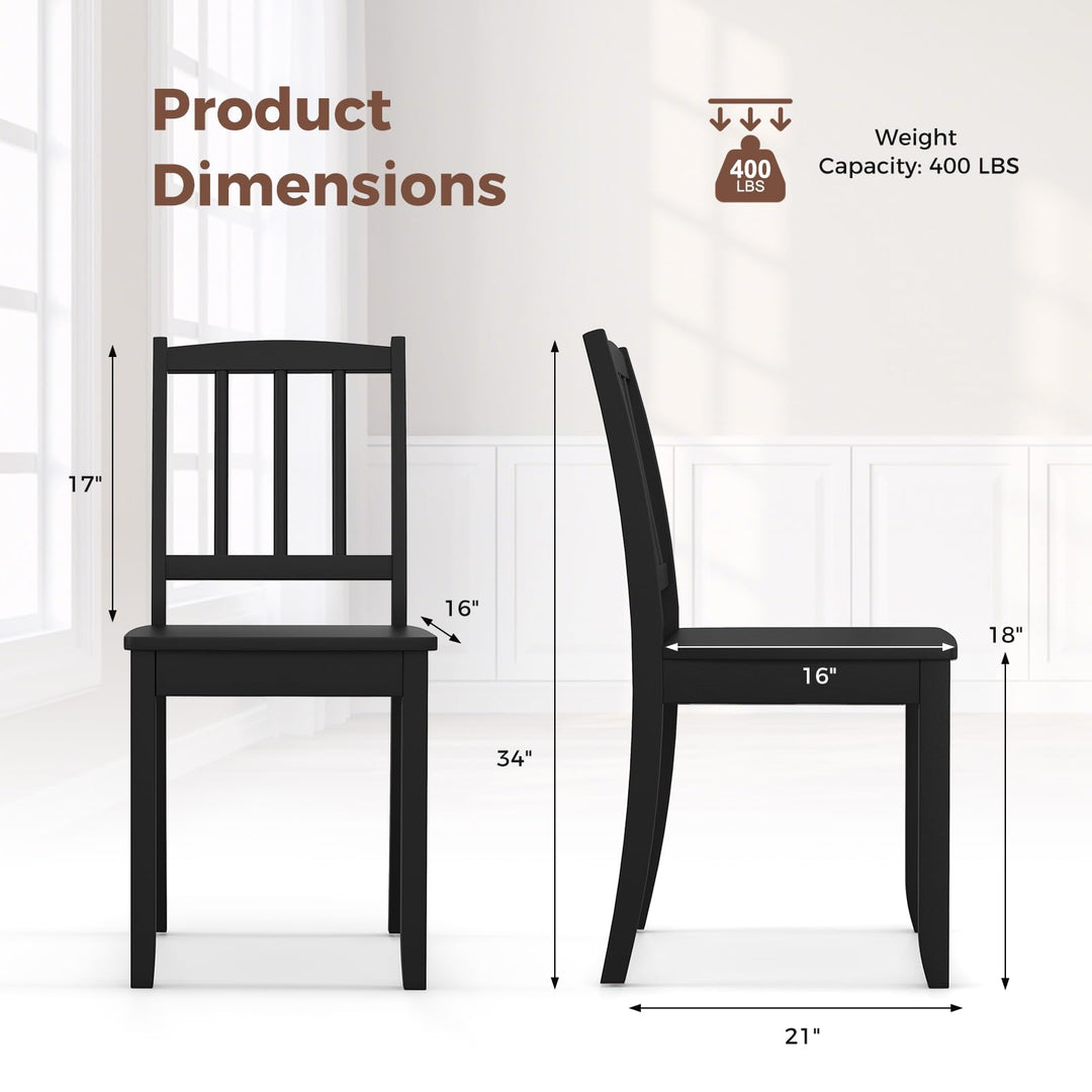Giantex Farmhouse Dining Chairs Set of 2/4, Modern Kitchen Chairs w/Rubber Wood Legs &amp; Curved Backrest