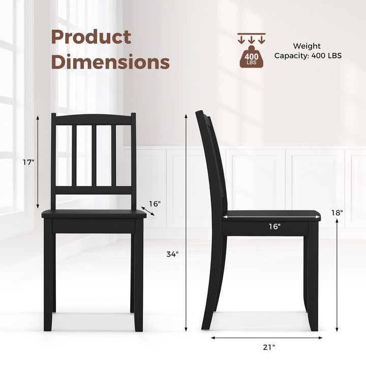 Giantex Farmhouse Dining Chairs Set of 2/4, Modern Kitchen Chairs w/Rubber Wood Legs &amp; Curved Backrest