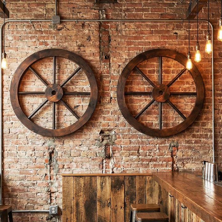 Giantex 24-Inch Wagon Wheels 2/4 Pieces Carbonized Solid Fir Wood