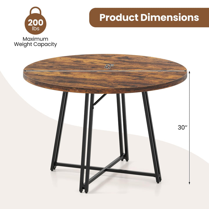 Giantex 47-inches Round Dining Table for 4-6 People