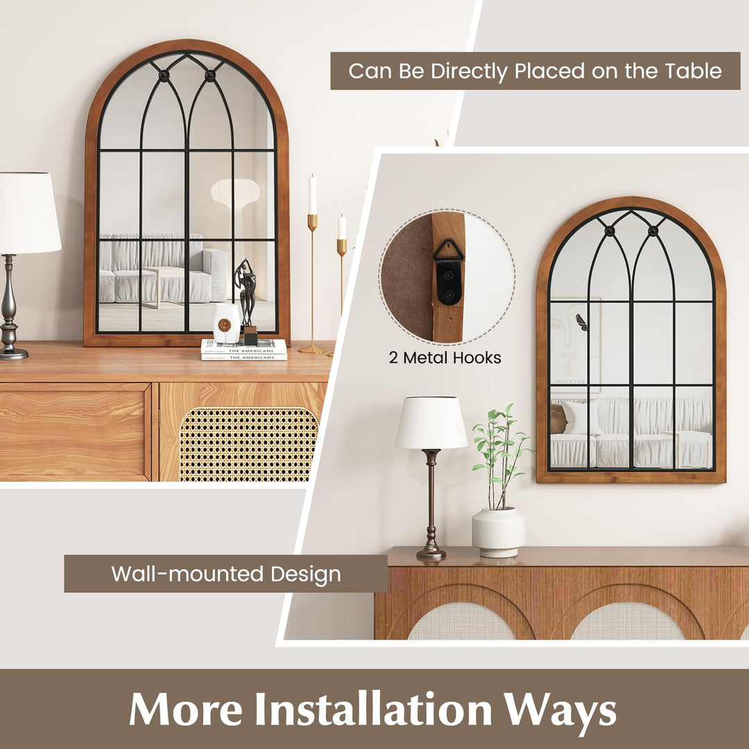 CHARMAID Arched Window Wall Mirror, 36&