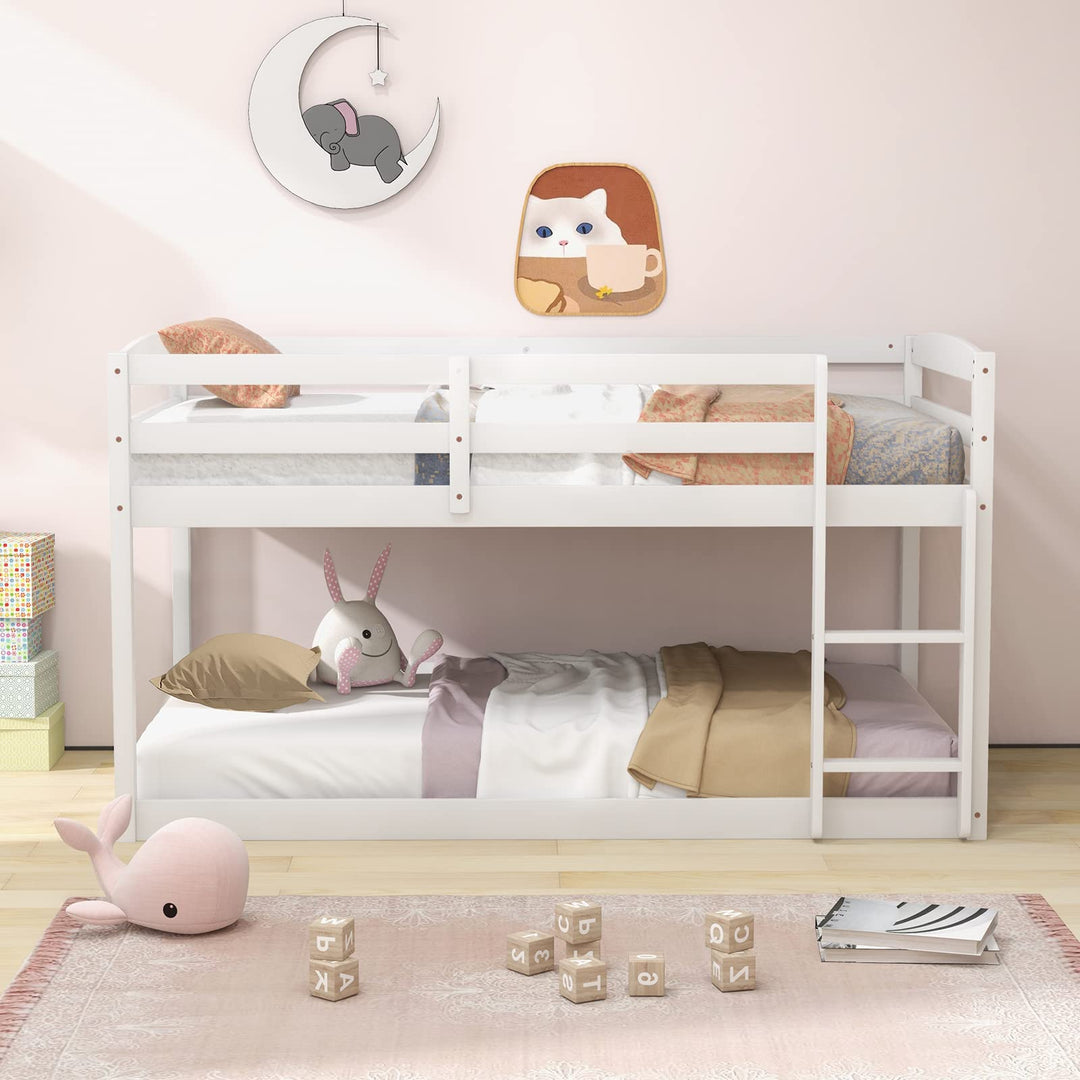 Giantex Solid Wood Twin Over Twin Bunk Bed Frame