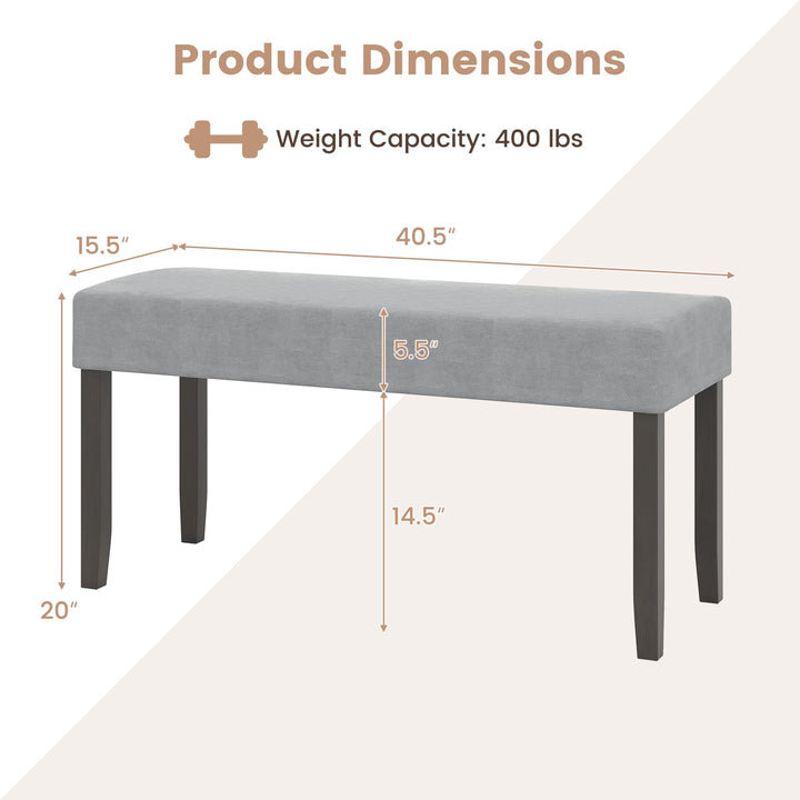 Giantex 40.5" Upholstered Entryway Bench with Padded Seat &amp; Solid Rubber Wood Legs Load 400Lbs