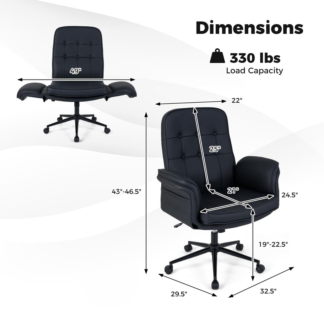 Giantex Criss Cross Chair with Armrests &amp; Wheels