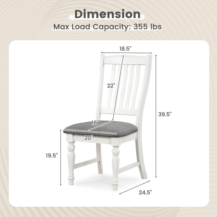 Giantex Wood Dining Chairs Set of 2/4 Farmhouse Kitchen Chairs with Solid Wood Frame, Max Load 355 Lbs