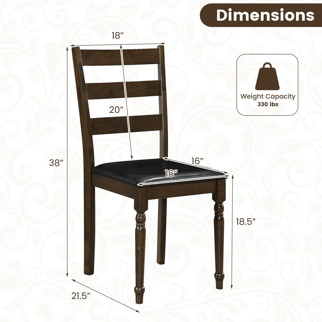 GIANTEX Wood Dining Chairs Set w/Soft Padded Seat &amp; Ergonomic Backrest