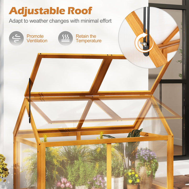 Giantex Portable Raised Flower Planter Protection with Transparent Panels &amp; Adjustable Roof
