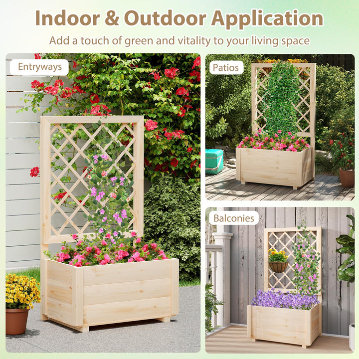 Giantex Raised Garden Bed with Trellis (1/2)