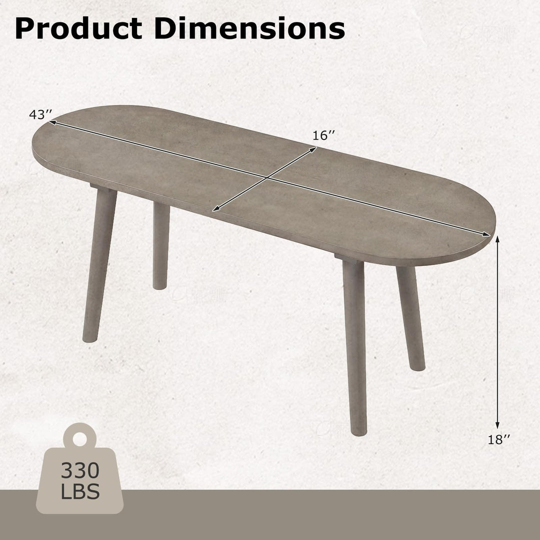 Giantex 43 Inch Solid Wood Farmhouse Dining Bench Rustic Wooden Entryway Bench with Rubber Wood Legs