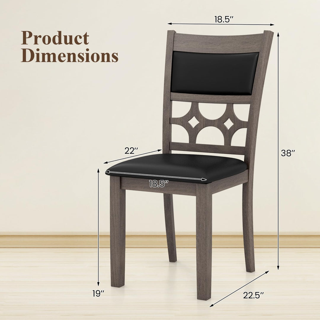 Giantex Wooden Dining Chairs, Farmhouse Armless Kitchen Chairs w/Padded Backrest &amp; Seat