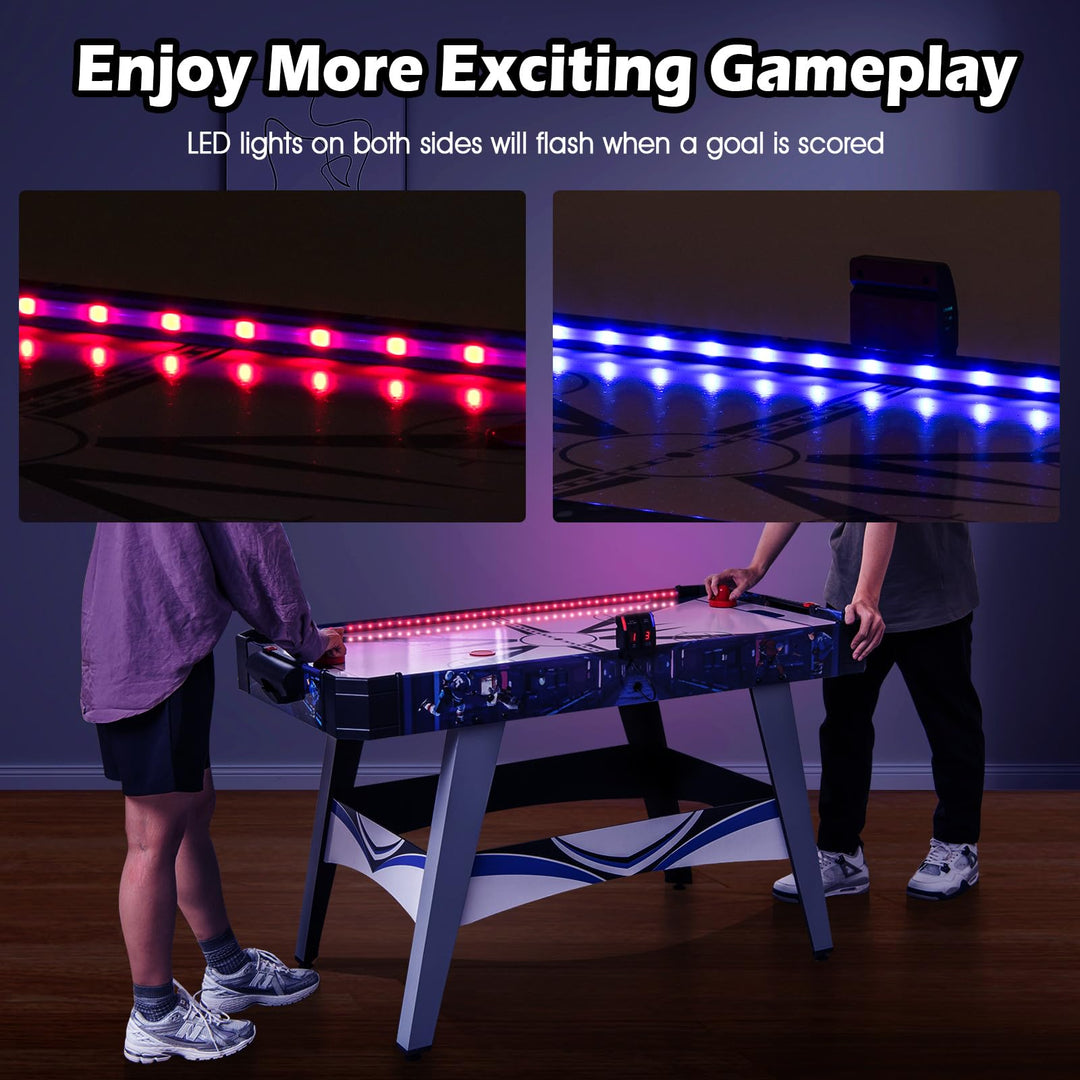 Giantex 54" Air Hockey Table - Arcade Hockey Table Gaming Set w/LED Electronic Scoring &amp; Lights, 2 Pucks, 2 Pushers