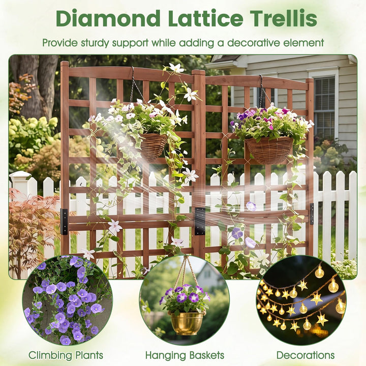 Giantex Wooden Raised Garden Bed with Trellis