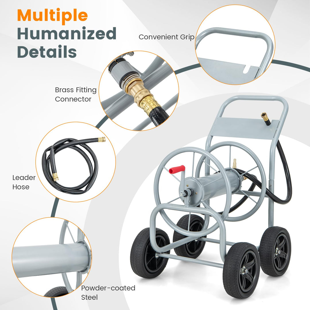 Giantex Garden Hose Reel Cart - Water Hose Cart with 4 Wheels &amp; Non-slip Grip