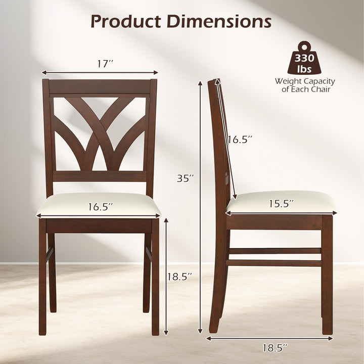 Giantex Wooden Dining Chairs Set of 2/4 Farmhouse Upholstered Kitchen Chairs