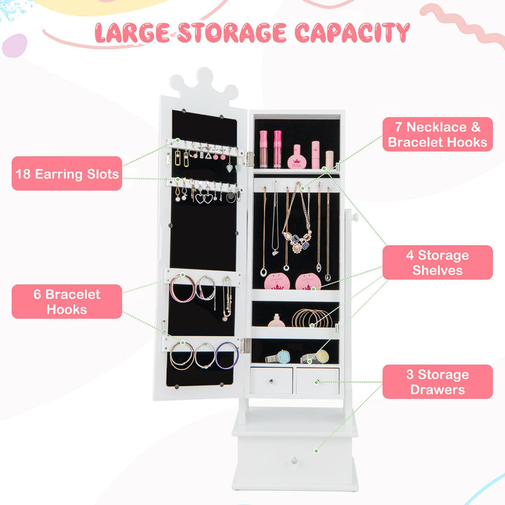CHARMAID Kids Jewelry Armoire &amp; Adult Jewelry Cabinet Set