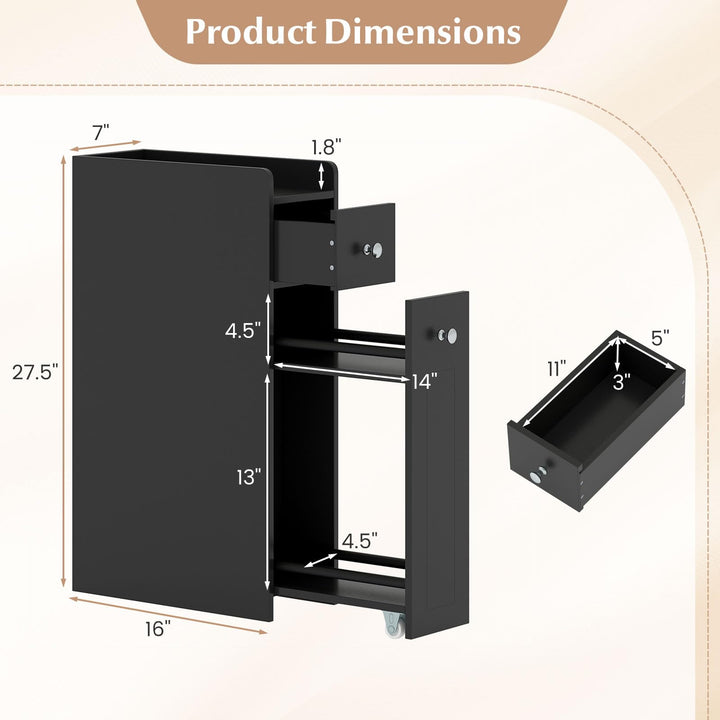 Giantex Slim Bathroom Storage Cabinet for Living Room