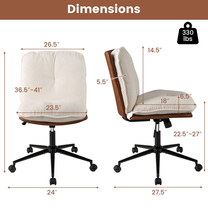 Giantex Faux Fur Desk Chair with Rocking Backrest &amp; Thick Padded Cushion