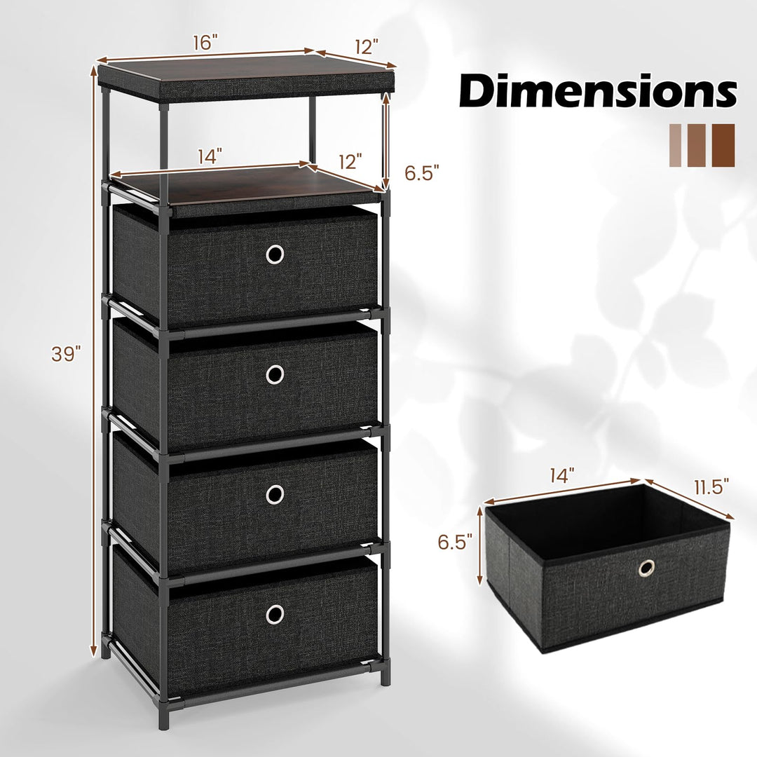 Giantex Dresser with 4 Drawers for Living Room