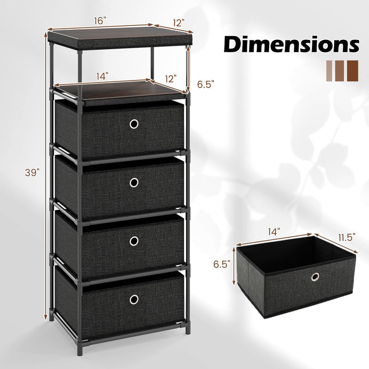 Giantex Dresser with 4 Drawers for Living Room