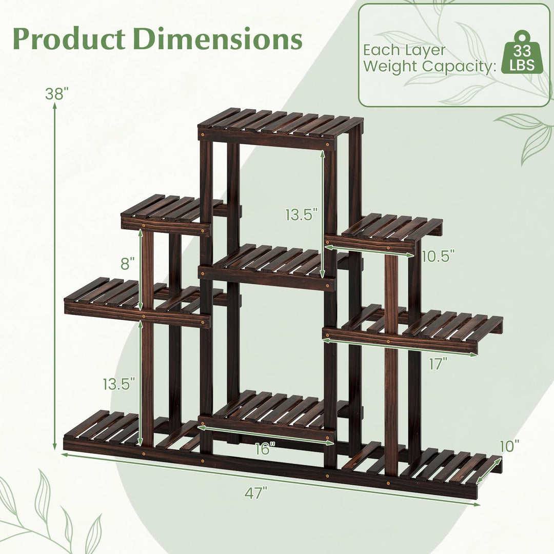 Giantex Plant Stand Indoor &amp; Outdoor 6 Tier Wood Flower Pot Stand for Multiple Plants