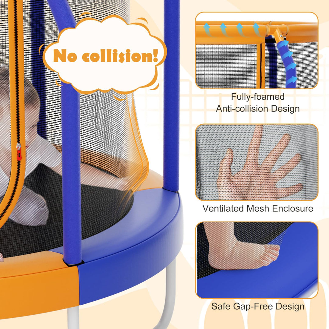 Giantex 48" Trampoline for Kids, Toddler Trampoline with Safety Enclosure Net, Max Load 265 Lbs