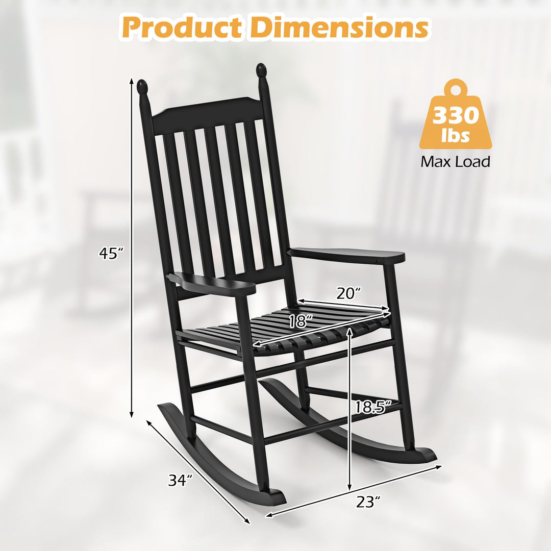 Giantex Outdoor Rocking Chair Set, All Weather Patio Rocker w/Solid Rocking Base &amp; High-Back