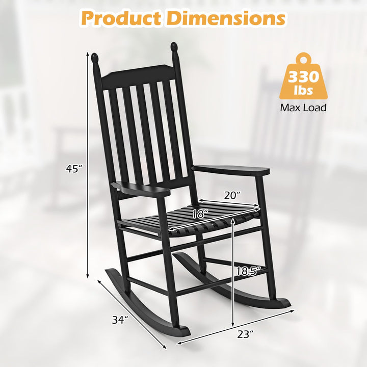 Giantex Outdoor Rocking Chair Set, All Weather Patio Rocker w/Solid Rocking Base &amp; High-Back